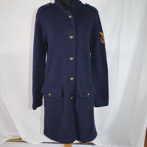 Lauren Ralph Lauren Military Style 100% Wool Sweater Coat, Large (fits like Med)
